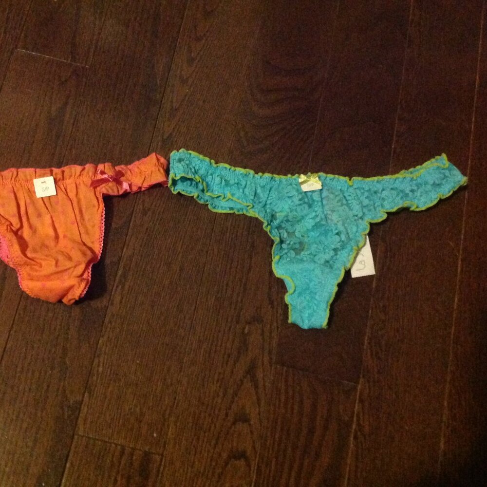 Blue Lace Thong Underwear